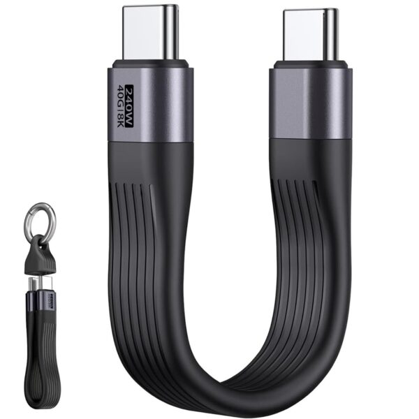 Cabo Dual Usb-c 4.0 Thunderbolt 3, 240W 40gbps 8k 60hz 13cm,1M,1.8M - Image 2