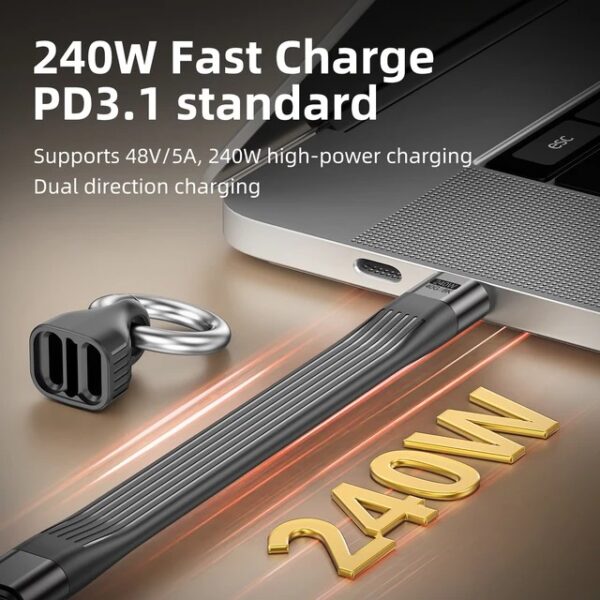 Cabo Dual Usb-c 4.0 Thunderbolt 3, 240W 40gbps 8k 60hz 13cm,1M,1.8M - Image 12