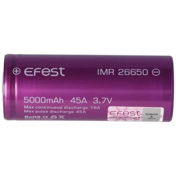 1X Bateria Pilha Liitokala 26650 Li-ion 5000 Mah 3,7v Ou 1X Bateria 26650 - Efest 3.7V 45A - Image 5