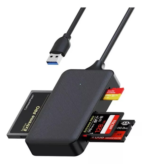 Leitor De Cartão Cf Tf Sd Ms Adaptador 4 Em 1 Tipo C E Usb 2.0 Ou 3.0 - Image 3
