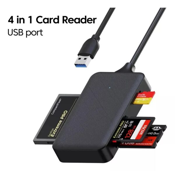 Leitor De Cartão Cf Tf Sd Ms Adaptador 4 Em 1 Tipo C E Usb 2.0 Ou 3.0 - Image 5
