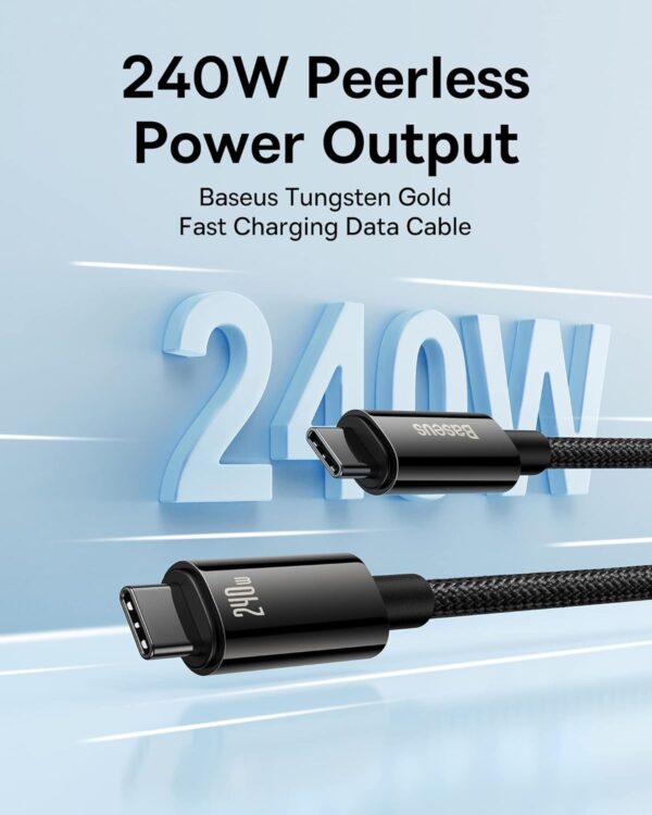 Baseus 240W USB-C Tipo Cabo Para iPhone 15 PD3.1 Samsung S23 Macbook PC - Image 5