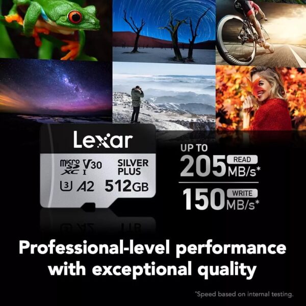 Lexar Cartao De Memoria 64gb-128gb-256gb-512gb. 205Mbps Uhs-I V30 Silver Plus - Image 5