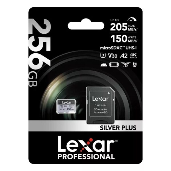 Lexar Cartao De Memoria 64gb-128gb-256gb-512gb. 205Mbps Uhs-I V30 Silver Plus - Image 4