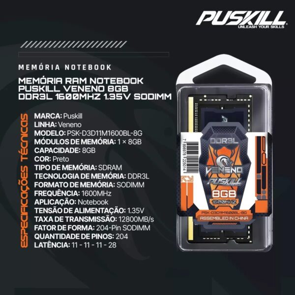 Memória Ram 8gb DDR3 Sodimm Notebook 1600mhz Intel, E AMD Ryzen - Image 3