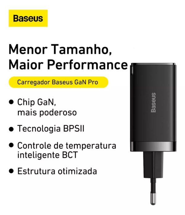 Carregador Macbook Baseus Turbo Gan5 Pro 65w + Cabo 1m - Image 8