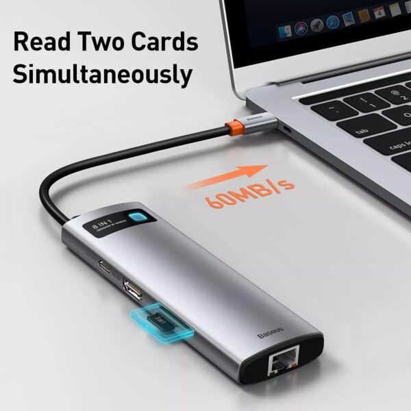Adaptador Hub Baseus 8 Em 1 Macbok Air Pro Thunderbolt Usb-C - Image 5