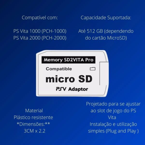 Cartão Adaptador Compatível Sd2vita Pro, Para Micro Sd 6.0 Psvita - Image 3