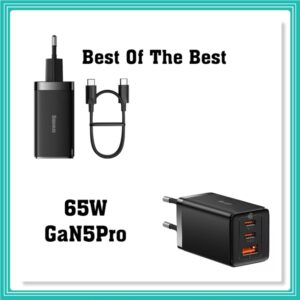 Carregador Macbook Baseus Turbo Gan5 Pro 65w + Cabo 1m