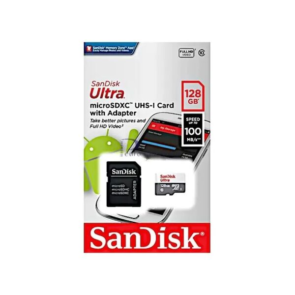 Cartao De Memoria Sandisk Ultra 128GB Micro SD Com Adaptador - Image 2