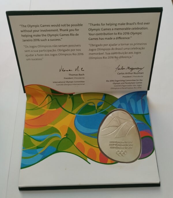 Medalha De Metal De Participação Dos Jogos Olímpicos Rio 2016 Produto Oficial - Image 3