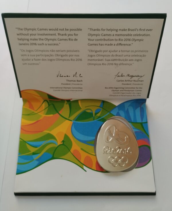 Medalha De Metal De Participação Dos Jogos Olímpicos Rio 2016 Produto Oficial - Image 2