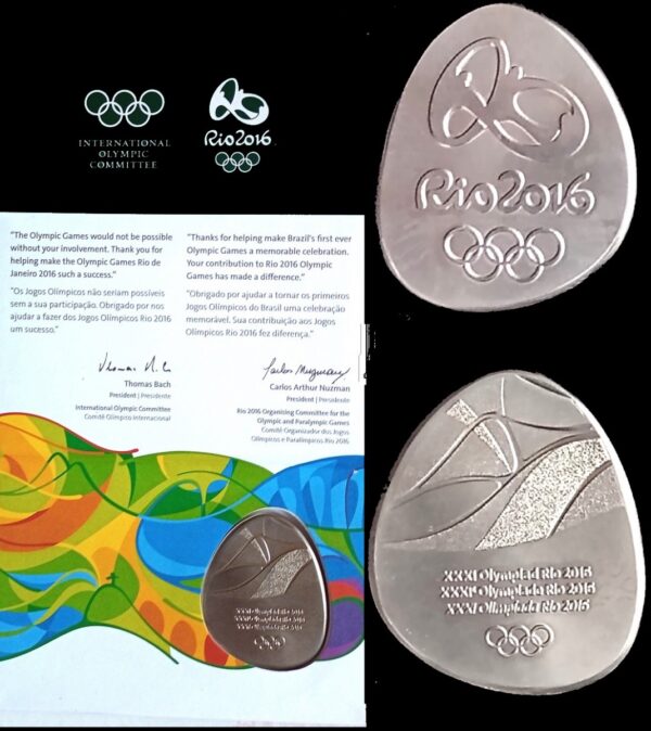 Medalha De Metal De Participação Dos Jogos Olímpicos Rio 2016 Produto Oficial - Image 6