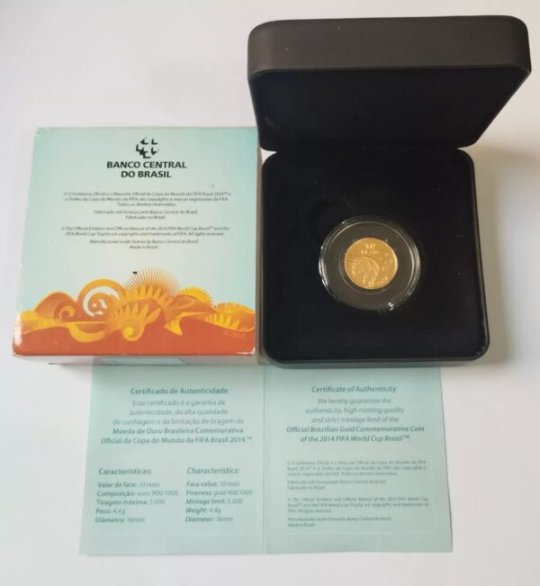 Moeda De Ouro Comemorativa Copa Do Mundo Fifa Brasil 2014 Produto Oficial - Image 2