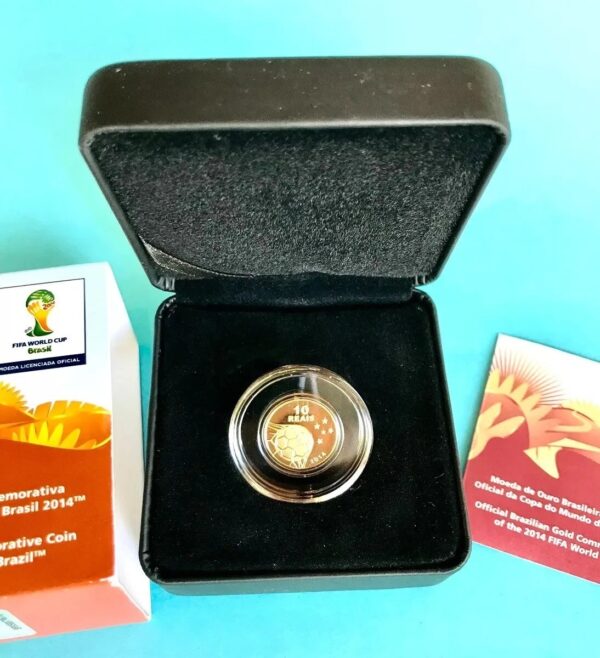 Moeda De Ouro Comemorativa Copa Do Mundo Fifa Brasil 2014 Produto Oficial - Image 9