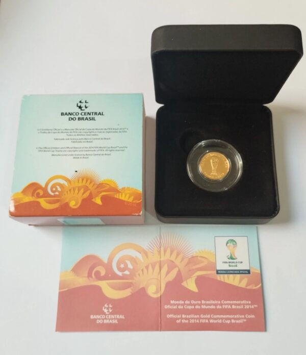 Moeda De Ouro Comemorativa Copa Do Mundo Fifa Brasil 2014 Produto Oficial - Image 2