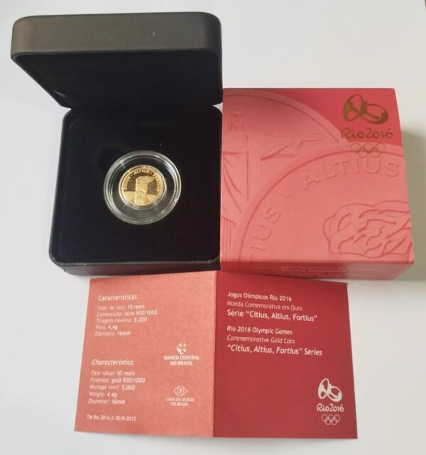 Moeda Comemorativa Rio 2016 Olímpica De Ouro Produto Oficial - Image 2
