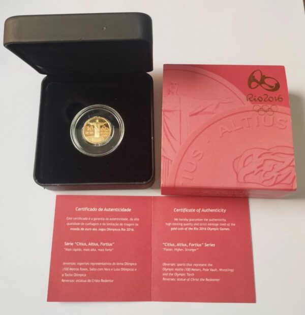 Moeda Comemorativa Rio 2016 Olímpica De Ouro Produto Oficial - Image 2