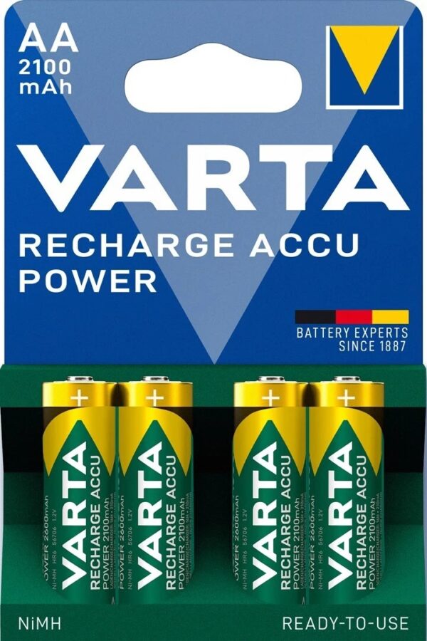 Baterias Varta 4X pilhas AA Recarregáveis ​​Accu Power 2100mAh - Image 2