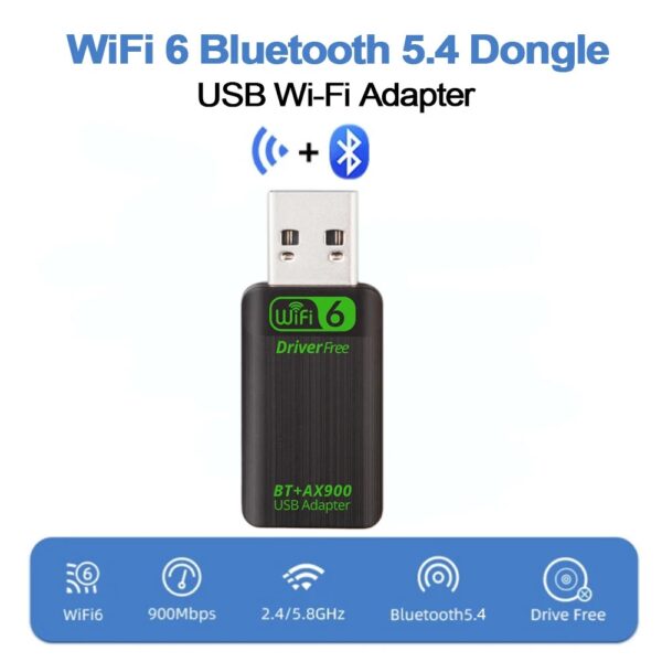 Adaptador 2 Em 1 Usb Wi-fi 6+Bluetooth 5.4 D. Band Win 10 E 11 - Image 7