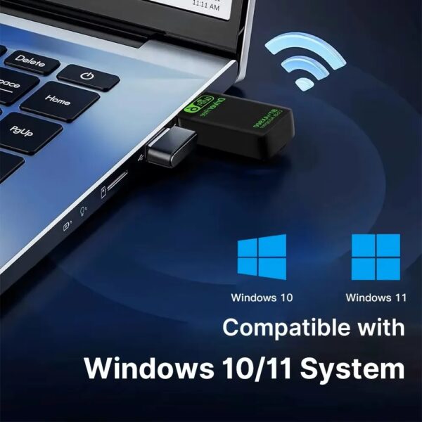 Adaptador 2 Em 1 Usb Wi-fi 6+Bluetooth 5.4 D. Band Win 10 E 11 - Image 3