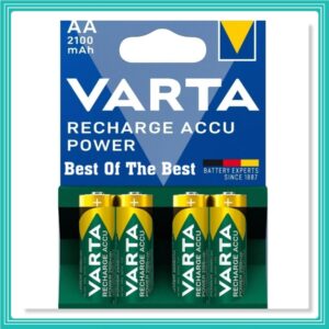 Baterias Varta 4X pilhas AA Recarregáveis ​​Accu Power 2100mAh