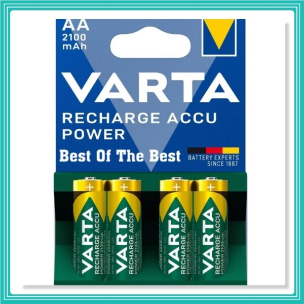 Baterias Varta 4X pilhas AA Recarregáveis ​​Accu Power 2100mAh