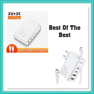 Carregador Baseus 100w Gan2 Pro Portátil 4 Em 1 - Branco
