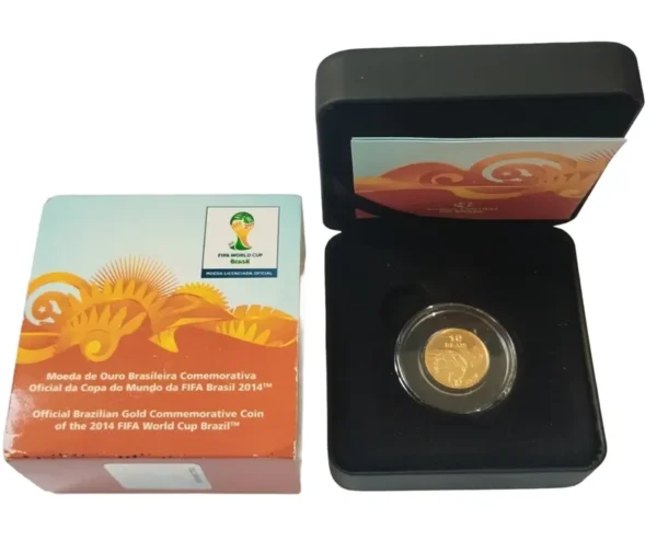 Moeda De Ouro Comemorativa Copa Do Mundo Fifa Brasil 2014 Produto Oficial - Image 3