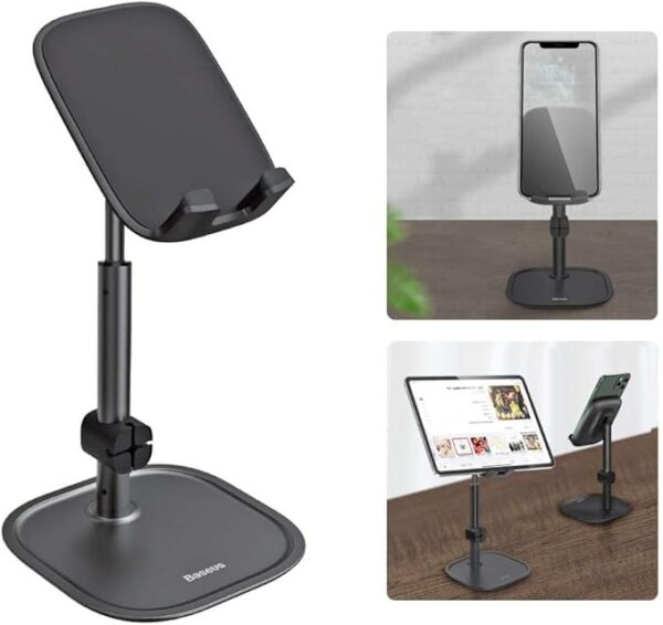 Suporte De Mesa Alumíno Ajustável Para Celular Tablet Baseus Cor Preto - Image 2