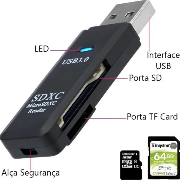 Leitor De Cartão Usb 3.0 Adaptador Micro Sd /sdxc Card 5gbps - Image 2