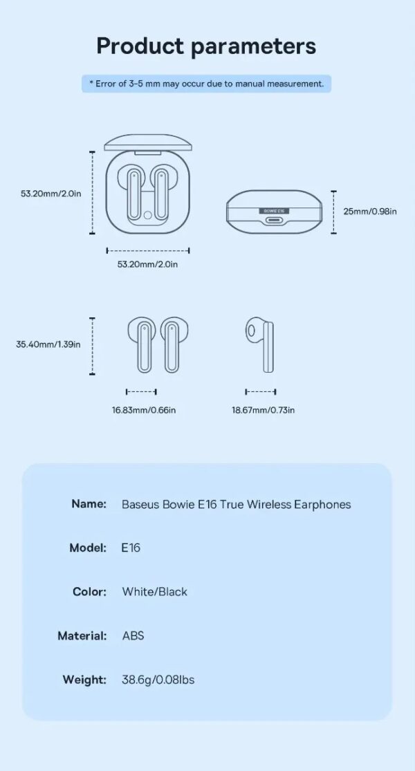 Fone De Ouvido Baseus Bowie E16 Bluetooth Com Microfone - Image 5