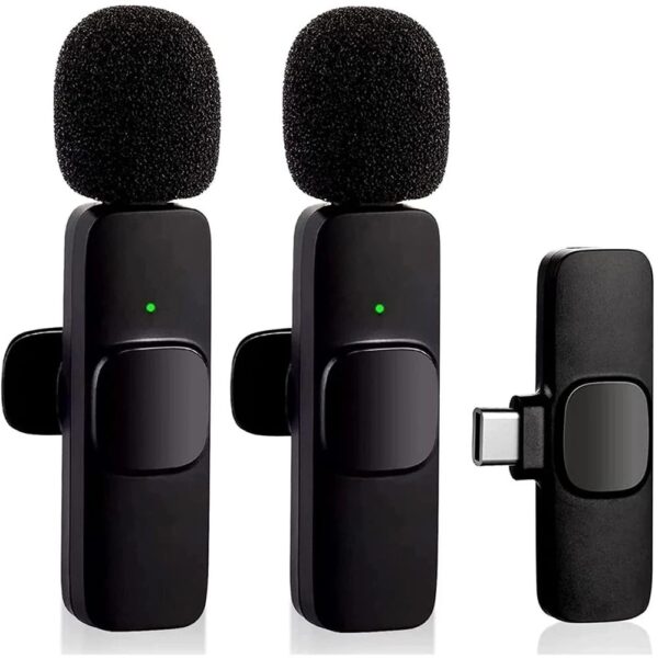 Microfone De Lapela Sem Fio Duplo Profissional Gravação Usbc Ou Lightning - Image 2