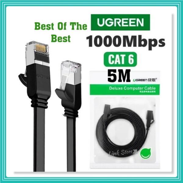 Cabo Rede Lan Rj45 1000mbps Cat6 Flat 5 Metros Ugreen