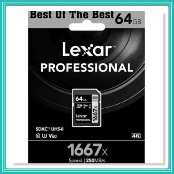 Cartão De Memória Lexar Professional 1667x 64 GB SDXC UHS-II U3 Classe 10 V60 SD