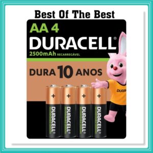 Pilha Recarregável AA Pequena Duracell Com 4 Unidades