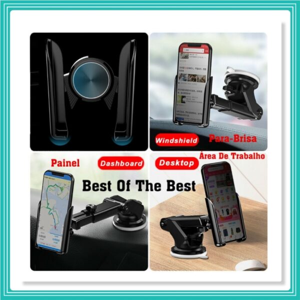 Suporte Celular Veicular Carro Ventosa Gps Trava Automatica