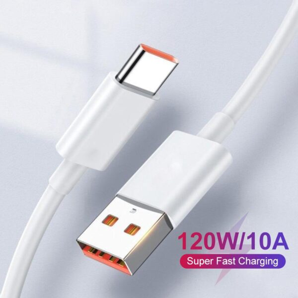 Kit Carregador 120W Para Xiaomi Com 6A USB C Cabo Fast Turbo Charge - Image 4