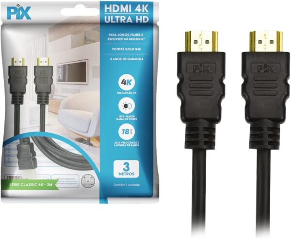 Cabo Hdmi 2.0Hdr 4k 3d Ultrahd 19 Pinos Ps4 Xbox 3 Metros - Image 4