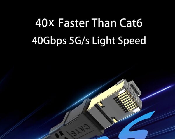 Cabo Ethernet Cat 8 40Gbps 2000mhz rj45 Rede Lan Patch Cord Plano 20metros - Image 7