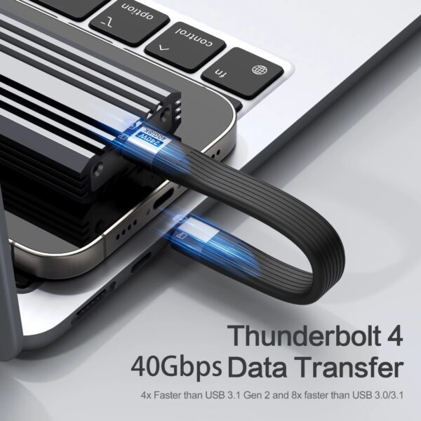 Thunderbolt Cabo usb4 Chaveiro 240W Usb-c 40Gbps Transferência De Dados 8k 60hz Para Iphone16 - Image 6