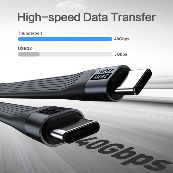 Thunderbolt Cabo usb4 Chaveiro 240W Usb-c 40Gbps Transferência De Dados 8k 60hz Para Iphone16 - Image 7