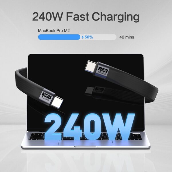 Thunderbolt Cabo usb4 Chaveiro 240W Usb-c 40Gbps Transferência De Dados 8k 60hz Para Iphone16 - Image 8