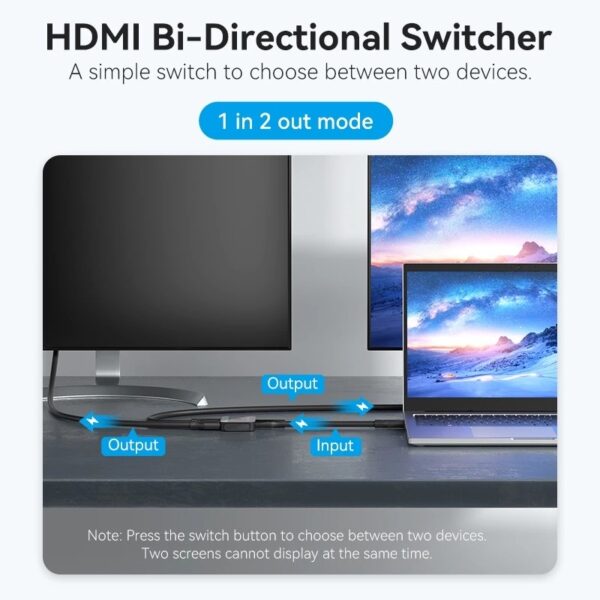 Vention Splitter Switch Divisor Hdmi 1x2 2x1 Bidirecional Full Hd 4k - Image 2