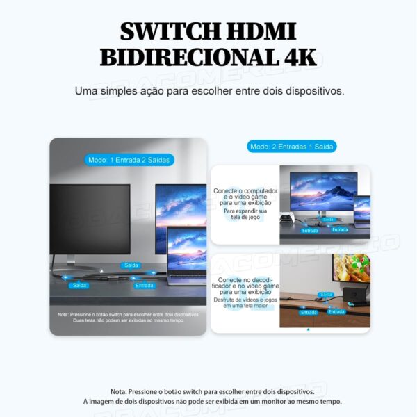 Vention Splitter Switch Divisor Hdmi 1x2 2x1 Bidirecional Full Hd 4k - Image 4