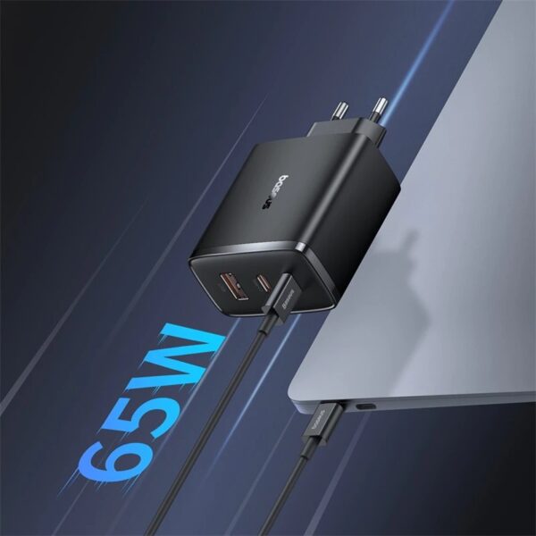 Baseus 65W GaN5 2C + U PD3.0 PPS Carregador 4.0 3.0 Para iPhone 15 14 Pro Max Macbook - Image 3