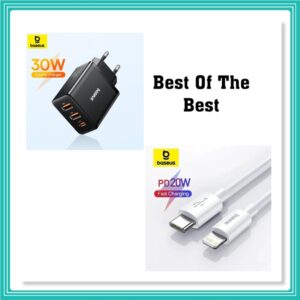 Baseus Carregador De Parede Compact Quick Charger 2USB+C 30W Com Cabo