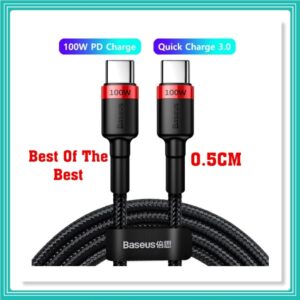 Baseus Cabo 0.5M 100W - Tipo-C Duplo Carregamento Turbo