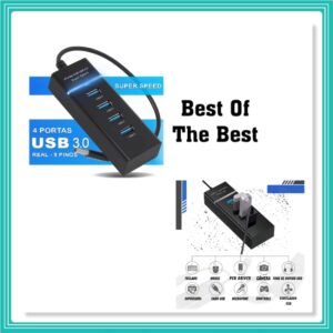 Hub Expansor 4 Portas Usb 3.0 Super Rápido 5 Gbps Hd Externo Cabo 28CM