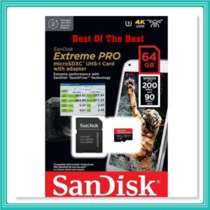 SanDisk Extreme Pro A2 200MBs 64GB micro SD SDHC SDXC Card 4K C10